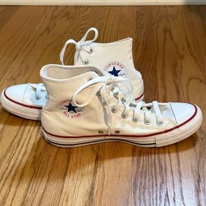 Converse White and Red High-Tops